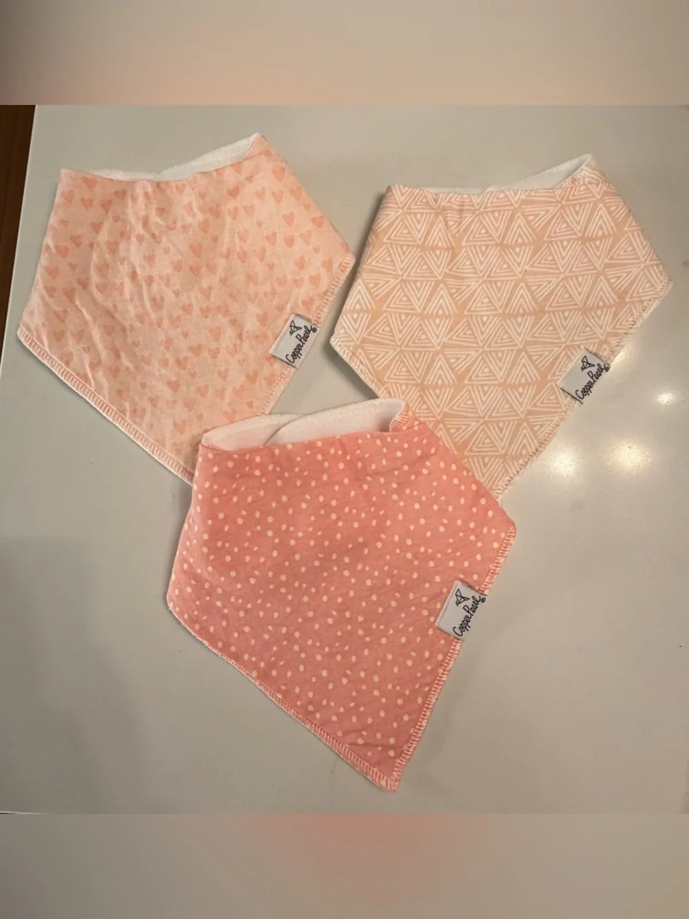 Copper Pearl Pink Bandana Bibs